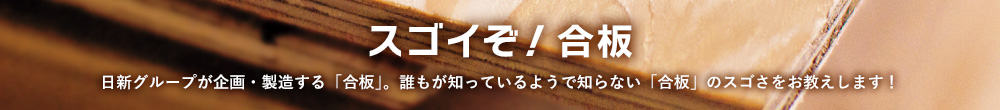 スゴイぞ！合板　日新グループが企画・製造する「合板」。誰もが知っているようで知らない「合板」のスゴさをお教えします！